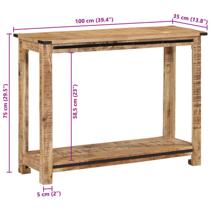 vidaXL Table console 100x35x75 cm Bois de manguier massif