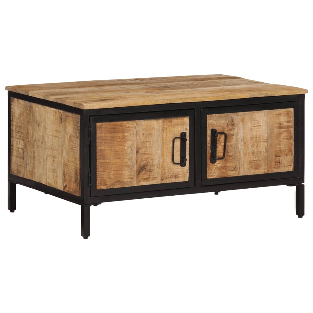 vidaXL Couchtisch 80x50x40 cm Raues Massivholz Mango