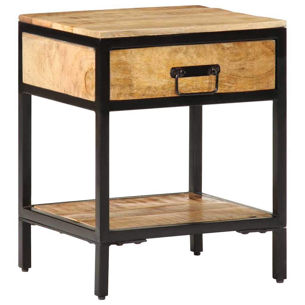 Nachttisch Braun 40 x 35 x 50 cm Massives Mango Holz und Metall