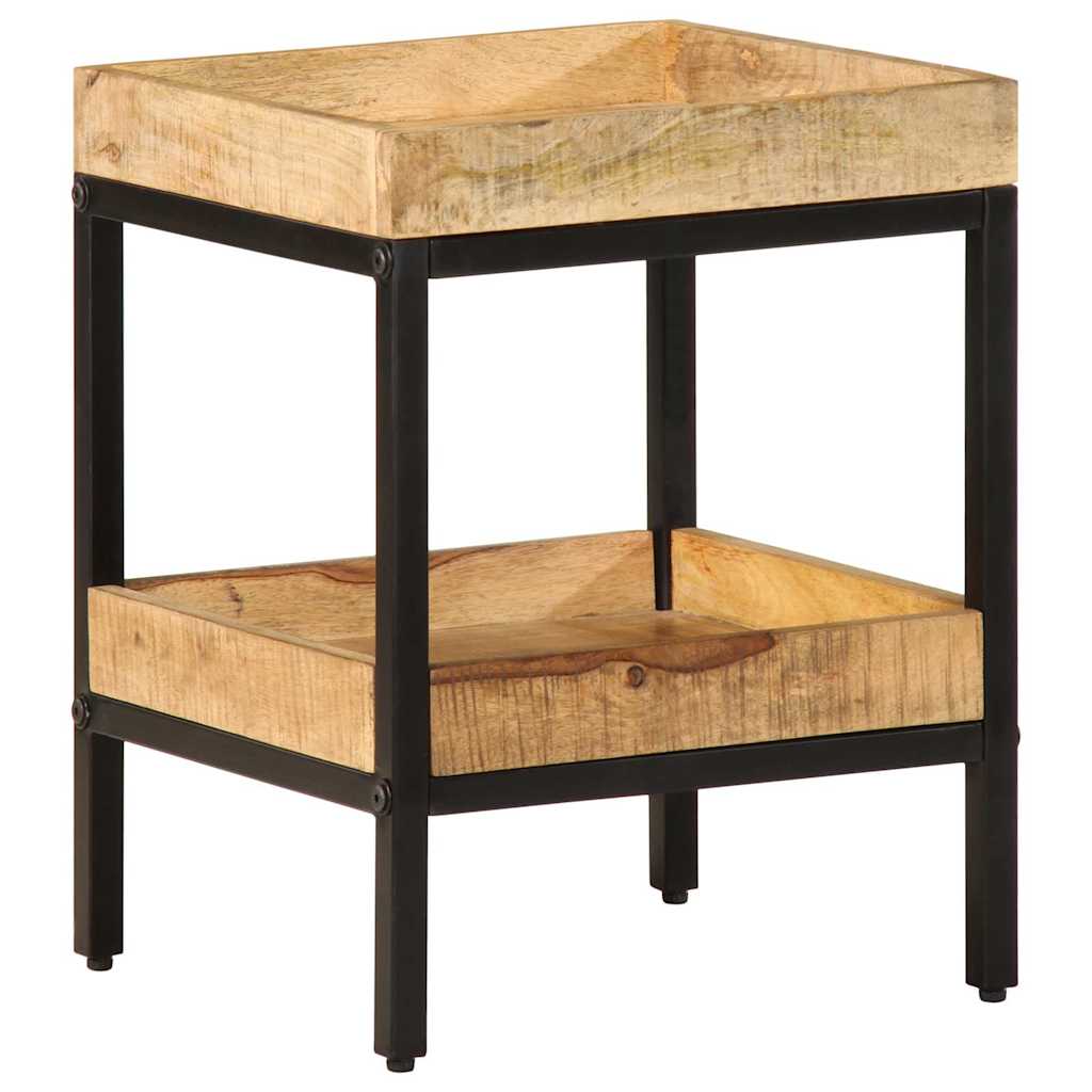 vidaXL Beistelltisch mit Regal Braun 35 x 35 x 45 cm Massivholz Mango