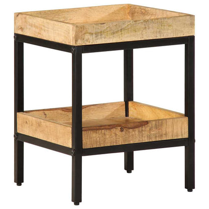 vidaXL Beistelltisch mit Regal Braun 35 x 35 x 45 cm Massivholz Mango