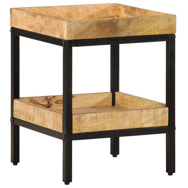 vidaXL Beistelltisch mit Regal Braun 35 x 35 x 45 cm Massivholz Mango