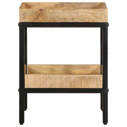 vidaXL Beistelltisch mit Regal Braun 35 x 35 x 45 cm Massivholz Mango