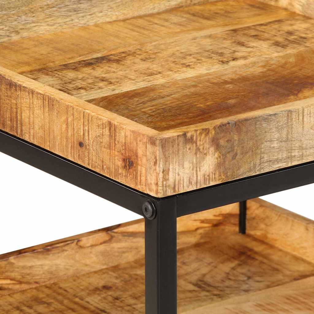 vidaXL Beistelltisch mit Regal Braun 45 x 45 x 45 cm Massivholz Mango