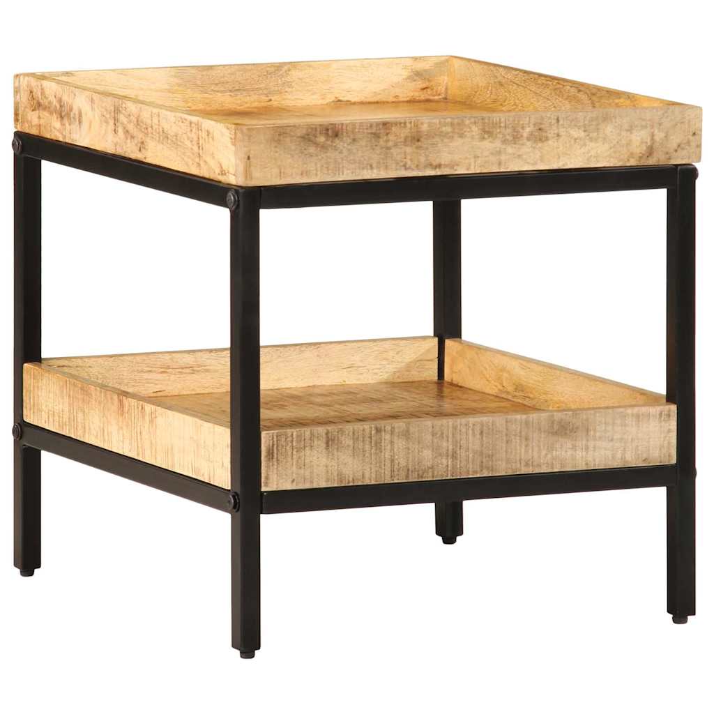 vidaXL Beistelltisch mit Regal Braun 45 x 45 x 45 cm Massivholz Mango
