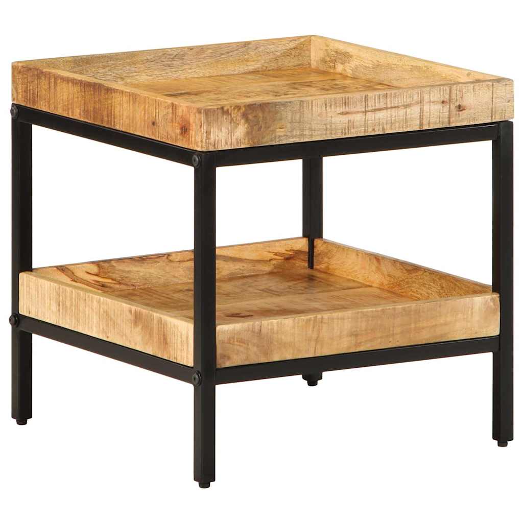 vidaXL Beistelltisch mit Regal Braun 45 x 45 x 45 cm Massivholz Mango
