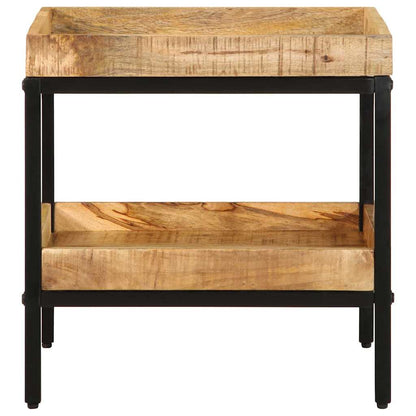 vidaXL Beistelltisch mit Regal Braun 45 x 45 x 45 cm Massivholz Mango