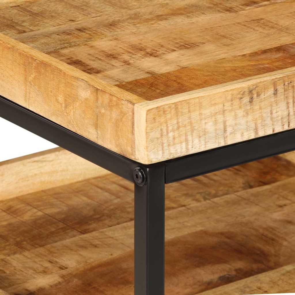 vidaXL Beistelltisch mit Regal Braun 55 x 55 x 45 cm Massivholz Mango