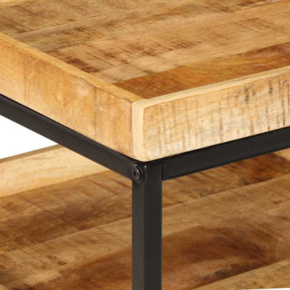 vidaXL Beistelltisch mit Regal Braun 55 x 55 x 45 cm Massivholz Mango