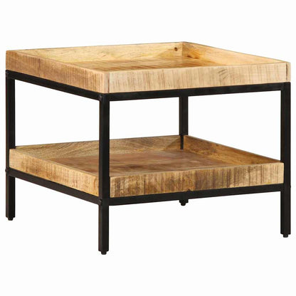 vidaXL Beistelltisch mit Regal Braun 55 x 55 x 45 cm Massivholz Mango