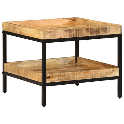 vidaXL Beistelltisch mit Regal Braun 55 x 55 x 45 cm Massivholz Mango