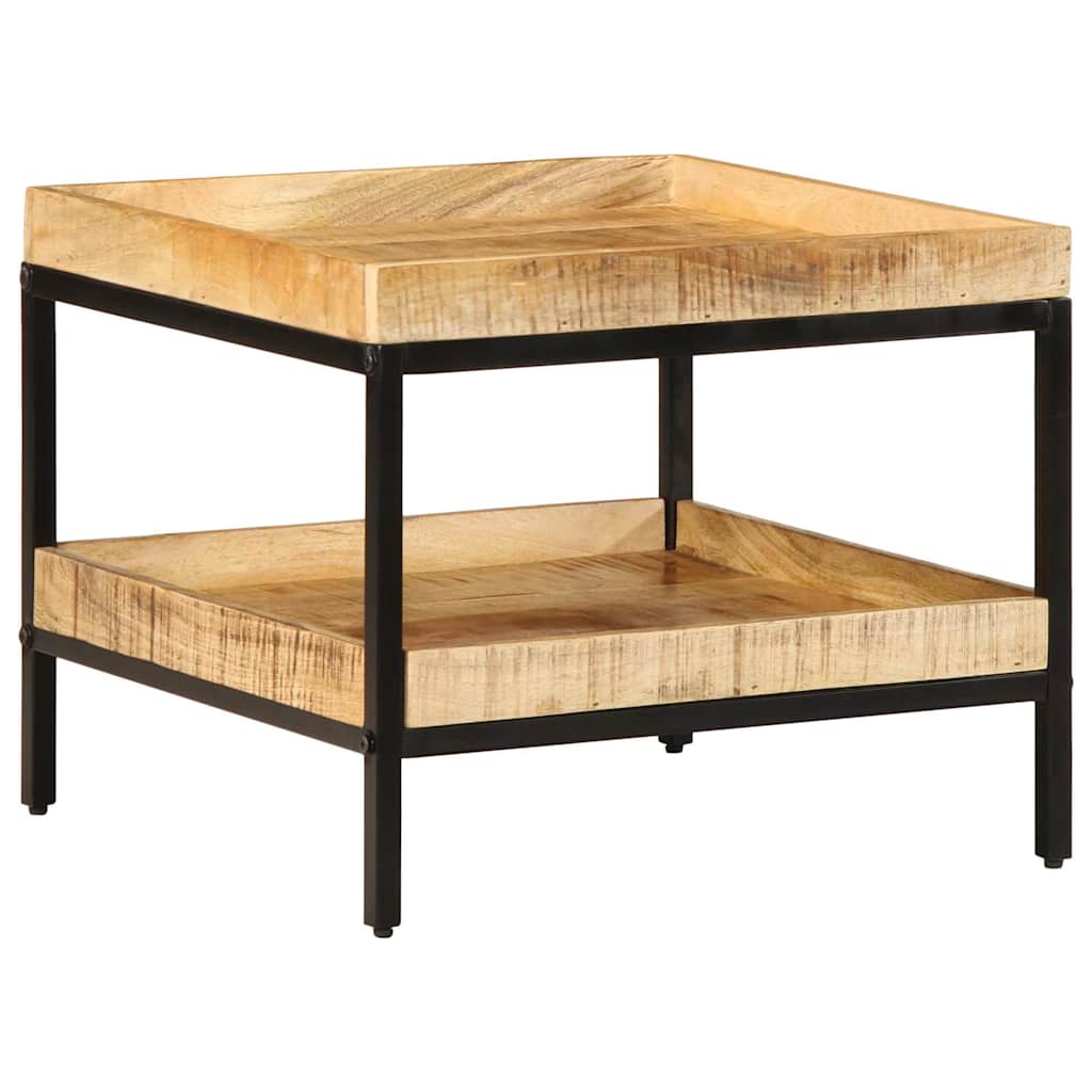 vidaXL Beistelltisch mit Regal Braun 55 x 55 x 45 cm Massivholz Mango