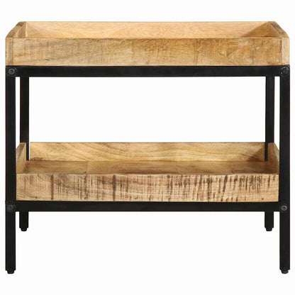vidaXL Beistelltisch mit Regal Braun 55 x 55 x 45 cm Massivholz Mango