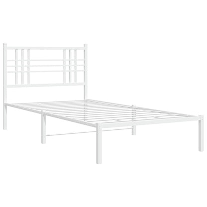 vidaXL Bettgestell mit Kopfteil Metall Weiß 100x190 cm