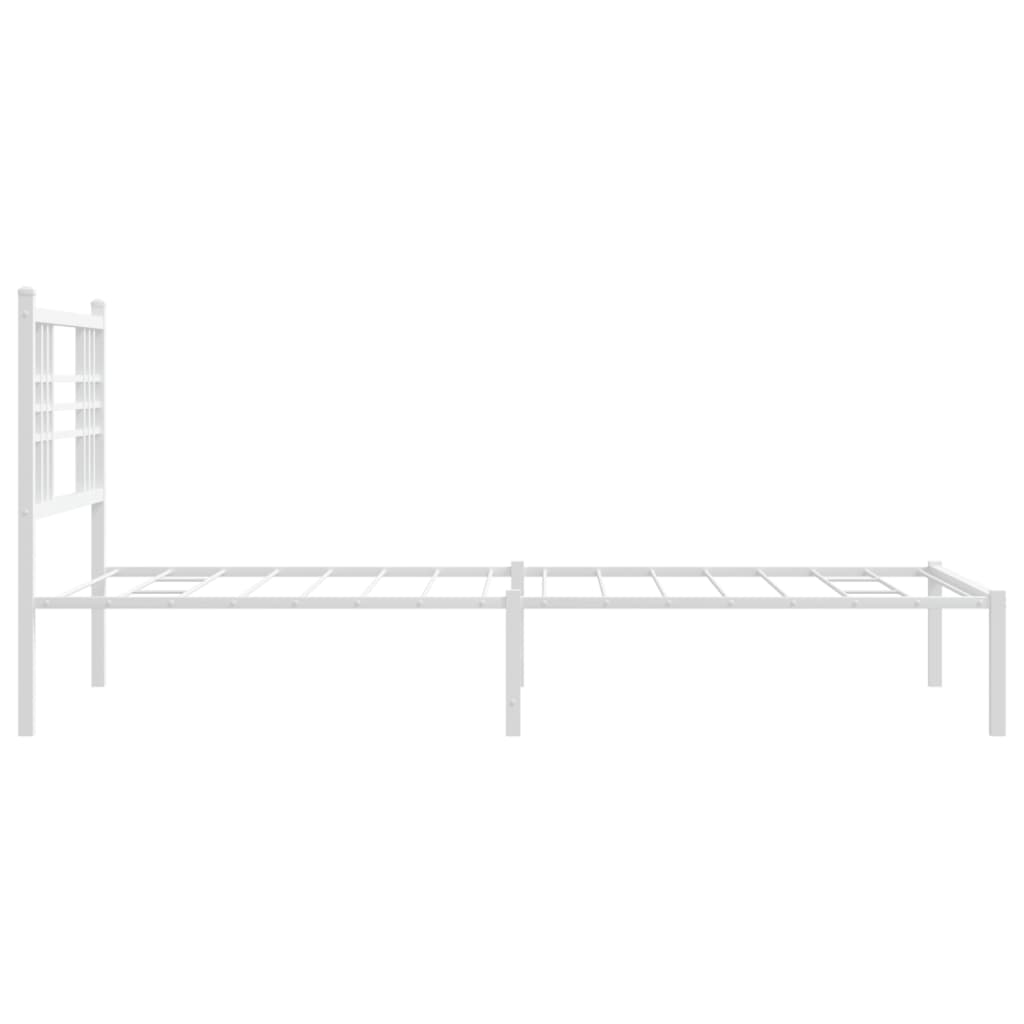 vidaXL Bettgestell mit Kopfteil Metall Weiß 100x190 cm