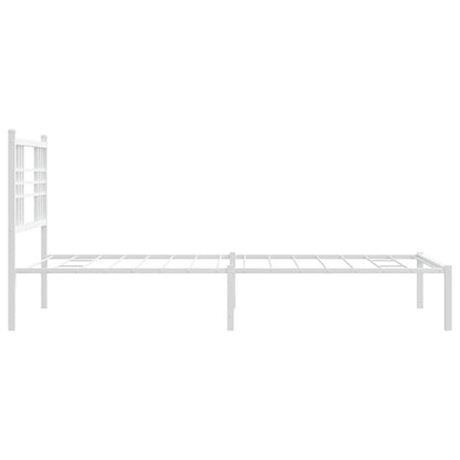 vidaXL Bettgestell mit Kopfteil Metall Weiß 100x190 cm