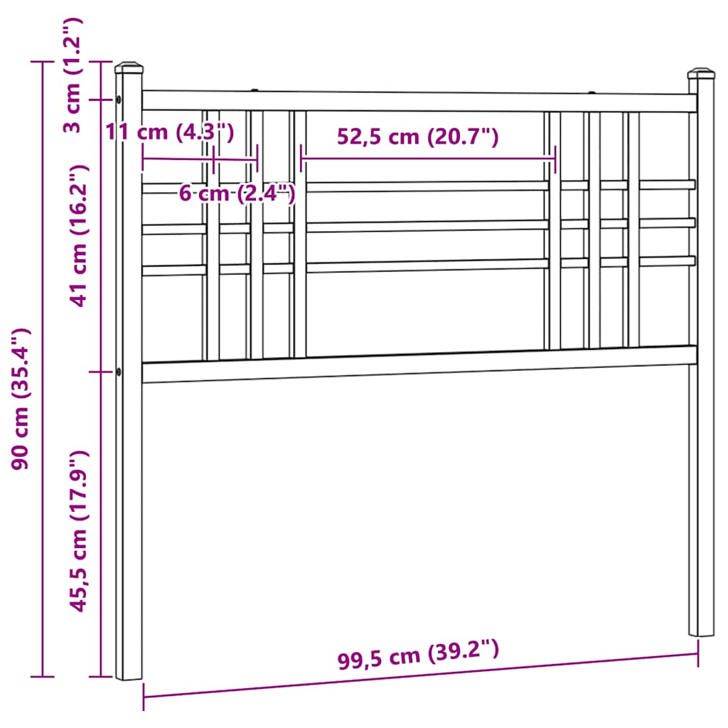 vidaXL Ersatz-Kopfteil Metall Weiß 100 cm