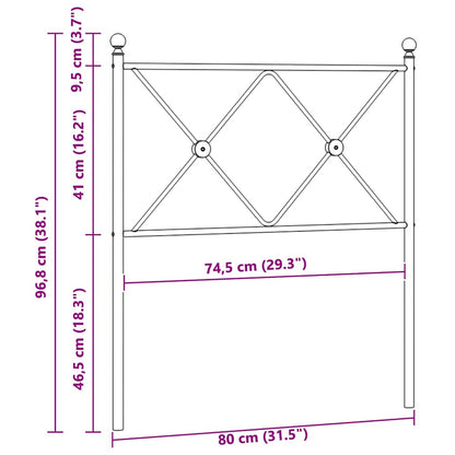 vidaXL Ersatz-Kopfteil Metall Schwarz 75 cm