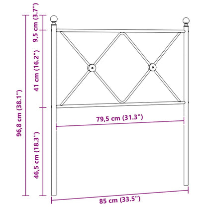 vidaXL Ersatz-Kopfteil Metall Schwarz 80 cm