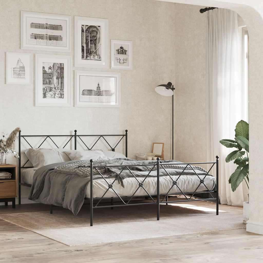 vidaXL Ersatz-Kopfteil Metall Schwarz 150 cm