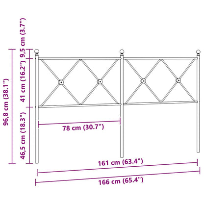 vidaXL Ersatz-Kopfteil Metall Schwarz 160 cm