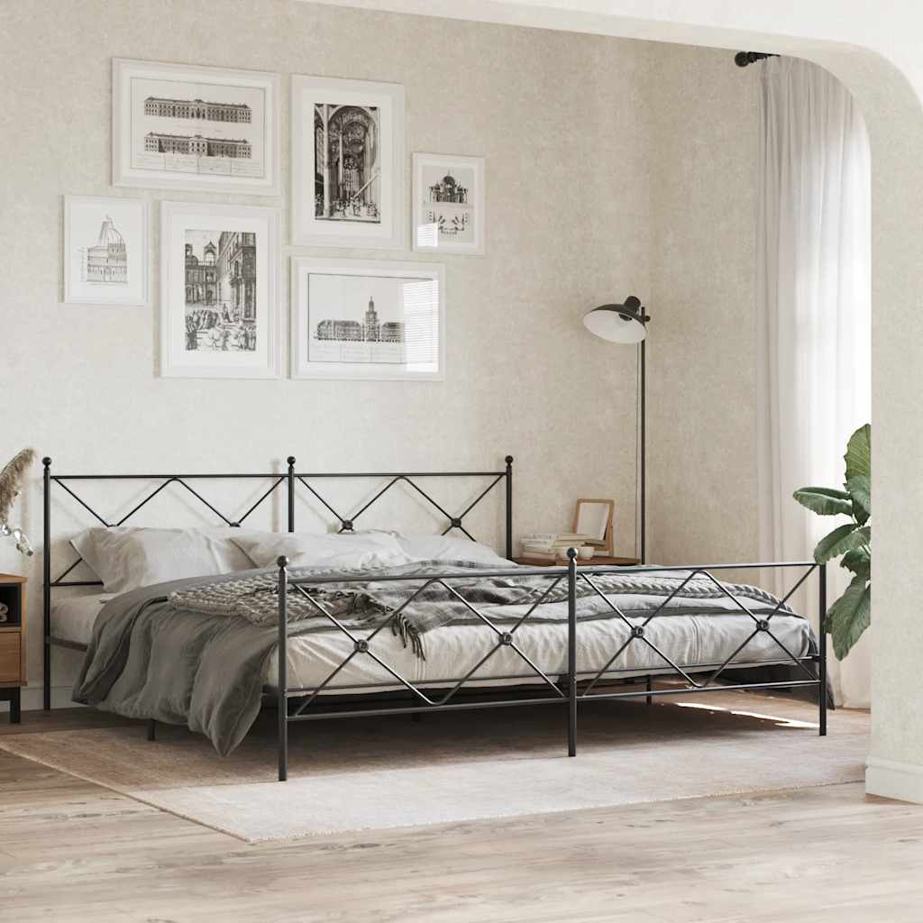 vidaXL Ersatz-Kopfteil Metall Schwarz 193 cm