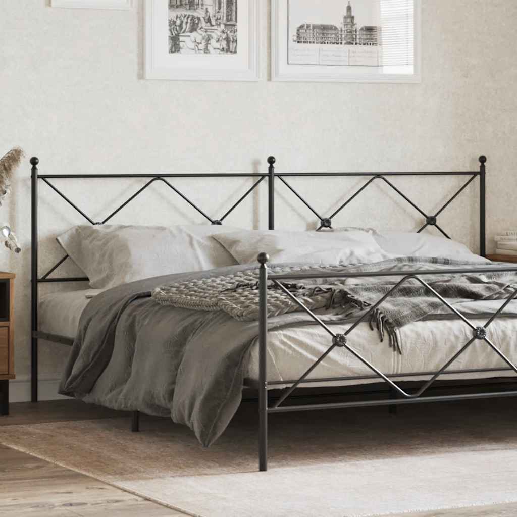 vidaXL Ersatz-Kopfteil Metall Schwarz 193 cm