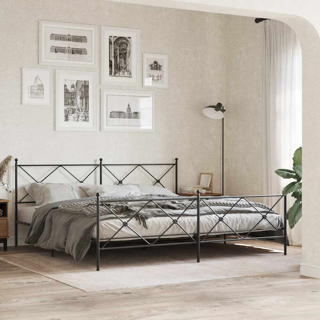 vidaXL Ersatz-Kopfteil Metall Schwarz 200 cm