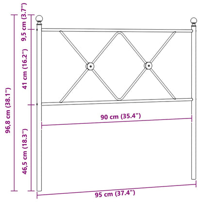 vidaXL Ersatz-Kopfteil Metall Weiß 90 cm