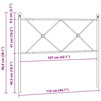 vidaXL Ersatz-Kopfteil Metall Weiß 107 cm