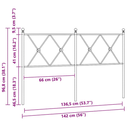 vidaXL Ersatz-Kopfteil Metall Weiß 137 cm