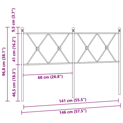 vidaXL Ersatz-Kopfteil Metall Weiß 140 cm