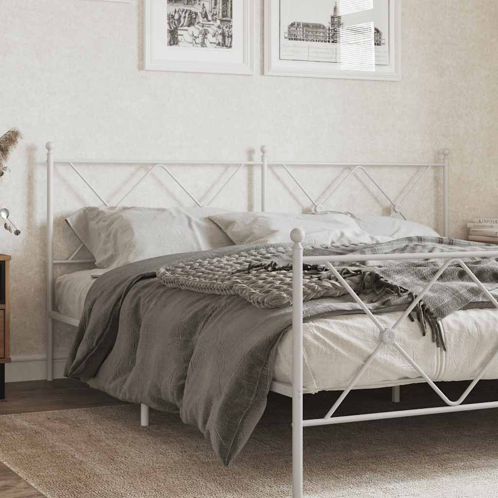 vidaXL Ersatz-Kopfteil Metall Weiß 180 cm