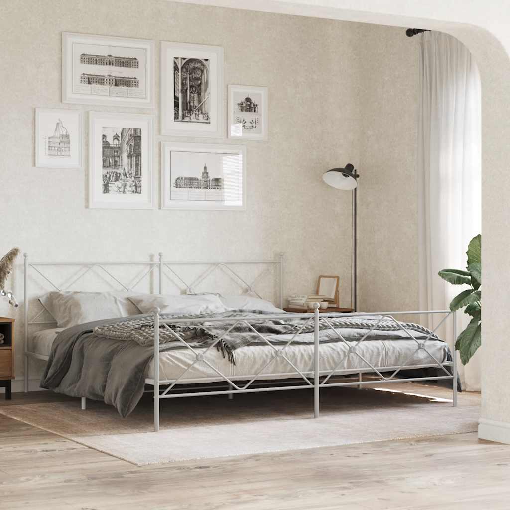 vidaXL Ersatz-Kopfteil Metall Weiß 193 cm
