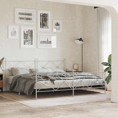 vidaXL Ersatz-Kopfteil Metall Weiß 193 cm