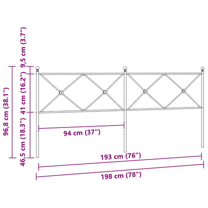 vidaXL Ersatz-Kopfteil Metall Weiß 193 cm