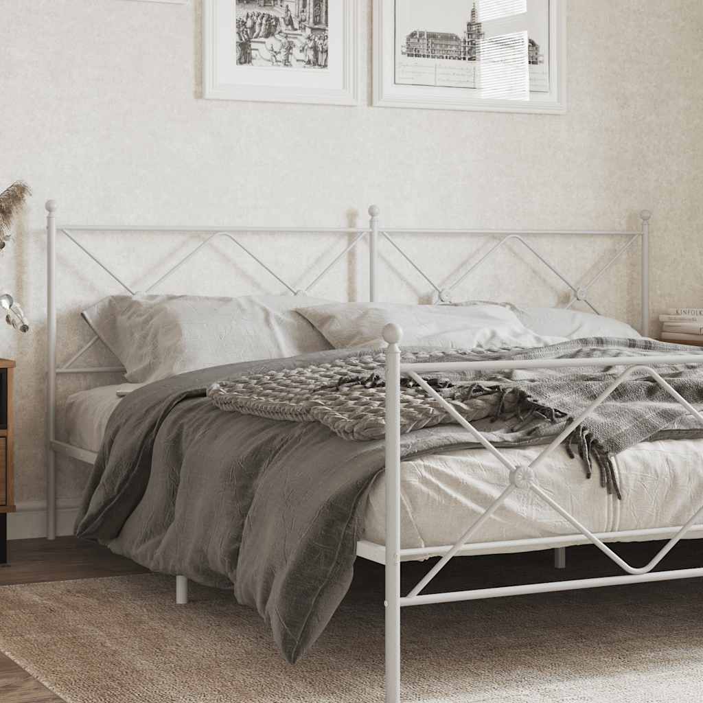 vidaXL Ersatz-Kopfteil Metall Weiß 193 cm