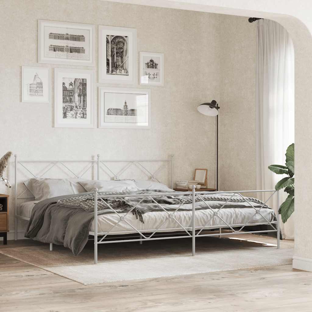 vidaXL Ersatz-Kopfteil Metall Weiß 200 cm