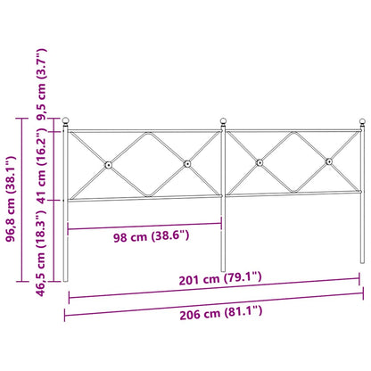 vidaXL Ersatz-Kopfteil Metall Weiß 200 cm