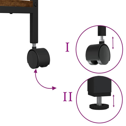 Druckerständer 2 Ablagen Räuchereiche 50x40x38 cm Holzwerkstoff