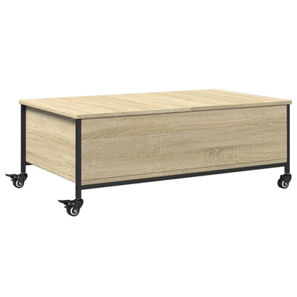 vidaXL Table basse avec roulettes Chêne Sonoma 91x55x34 cm Bois d'ingénierie