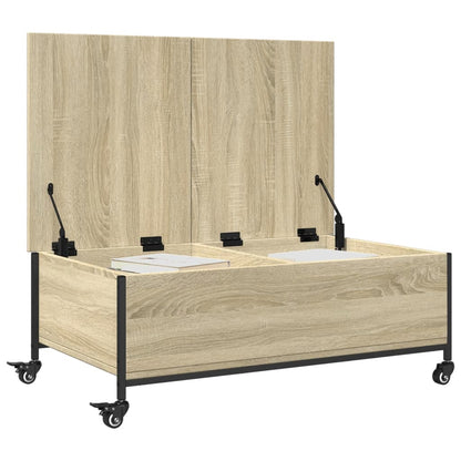vidaXL Table basse avec roulettes Chêne Sonoma 91x55x34 cm Bois d'ingénierie