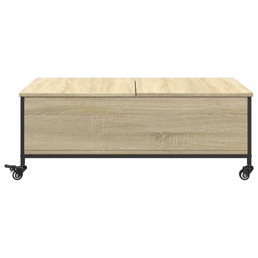 vidaXL Table basse avec roulettes Chêne Sonoma 91x55x34 cm Bois d'ingénierie