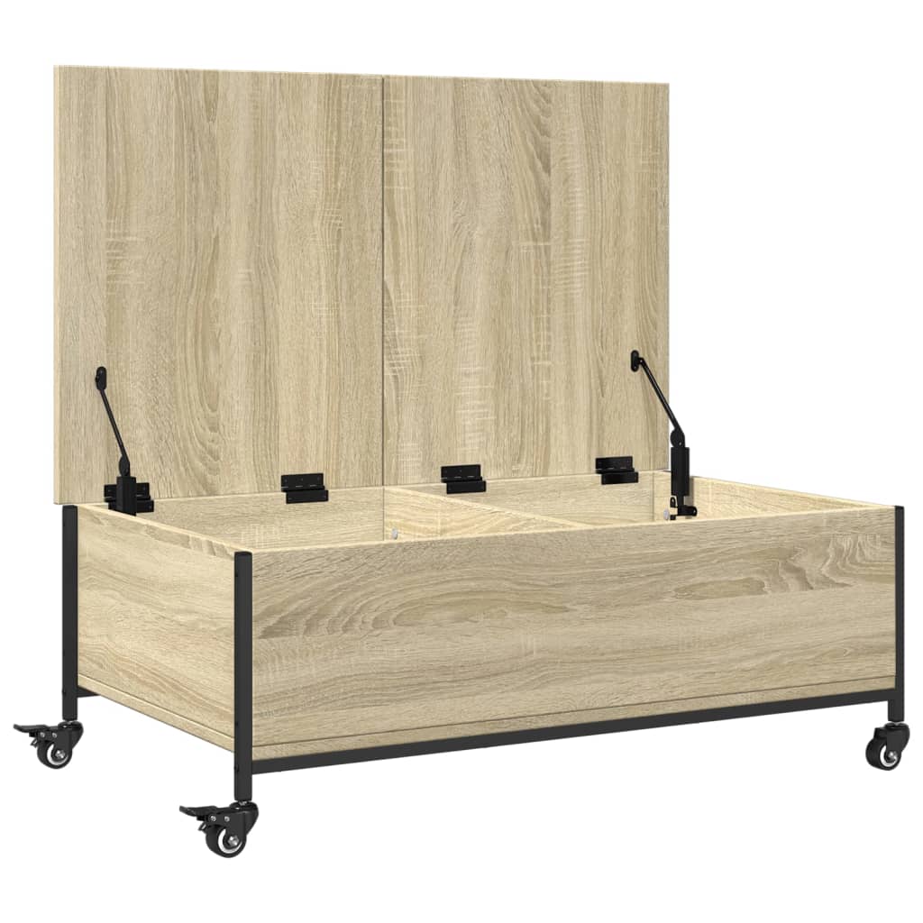 vidaXL Table basse avec roulettes Chêne Sonoma 91x55x34 cm Bois d'ingénierie
