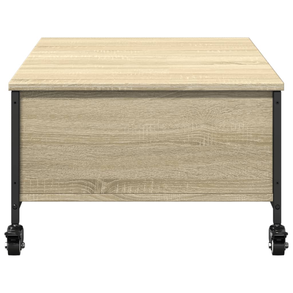 vidaXL Table basse avec roulettes Chêne Sonoma 91x55x34 cm Bois d'ingénierie
