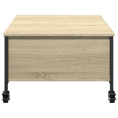 vidaXL Table basse avec roulettes Chêne Sonoma 91x55x34 cm Bois d'ingénierie