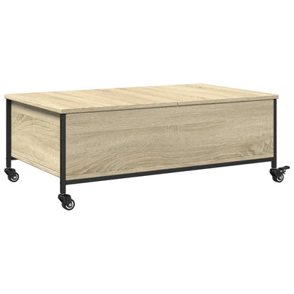 vidaXL Table basse avec roulettes Chêne Sonoma 91x55x34 cm Bois d'ingénierie