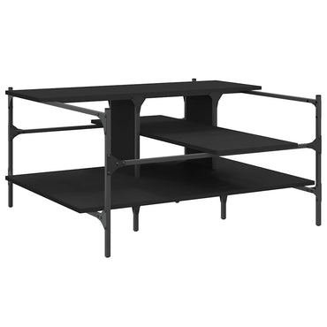 vidaXL Table basse noire 100x100x48,5 cm en bois d'ingénierie