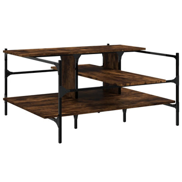 vidaXL Table basse chêne fumé 100x100x48,5 cm Bois d'ingénierie