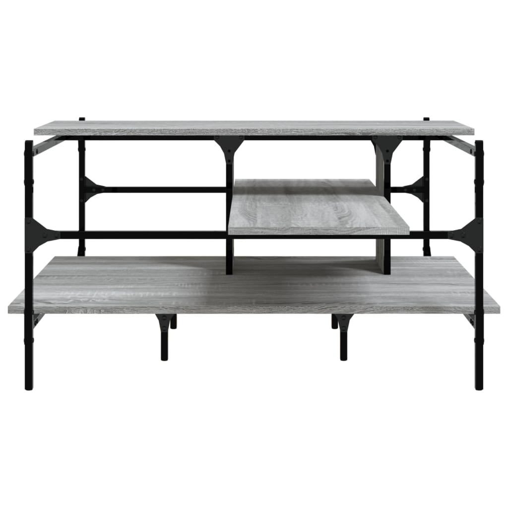 vidaXL Couchtisch Grau Sonoma 100x100x48,5 cm Holzwerkstoff